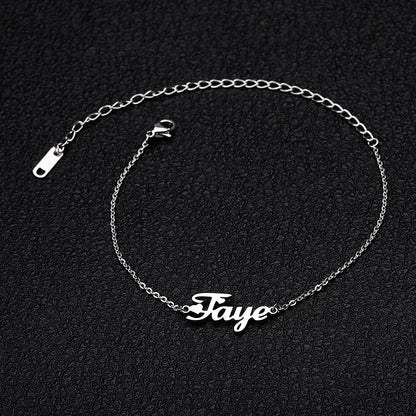 Charm Customed Name Anklet Bracelet Foot Handmade Letter Alphabet Anklets for Women Bohemian Beach Jewelry Valentine's Day Gifts
