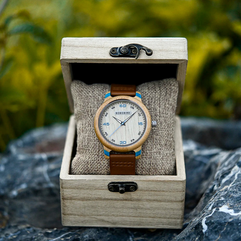 BOBO BIRD Bamboo Wood Watches Men Top Luxury Personality Wristwatch for Him Valentine's Day Gifts Clock Simple Dropshipping OME