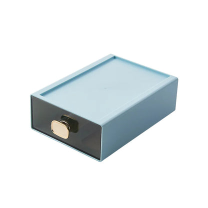Desktop Storage Box Drawer Type Desk Stationery Organizer Plastic Container Bedroom Jewerly Boex Dressing Table Makeup Case