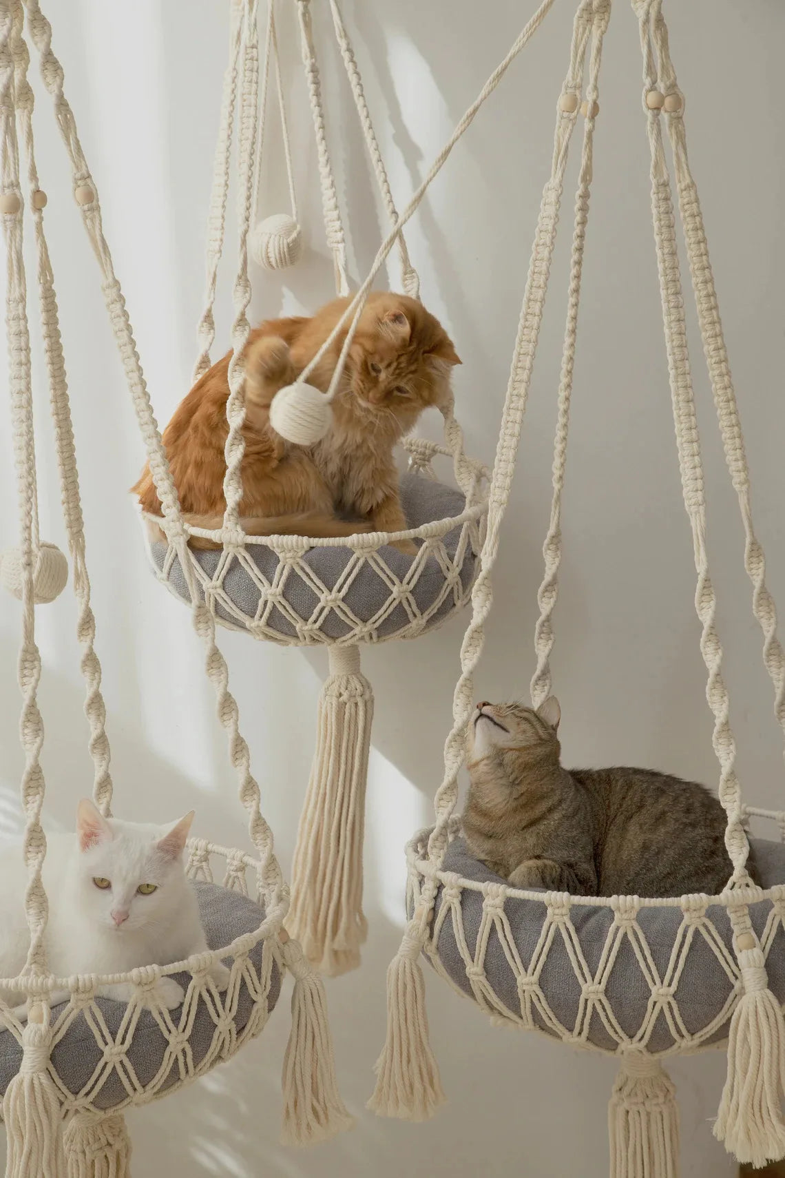 Big 40x120cm Cat Hammock Window Macrame Cute Pet Cat Beds Cat House Tent Kitten Cat Accessories with Cat Toys Collars Balls