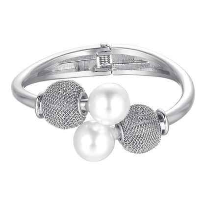 17KM Pearl Gold Color Bracelets Sets Open Adjustable Silver Color Bracelets for Women Trendy Jewerly Charm Bracelets 2022