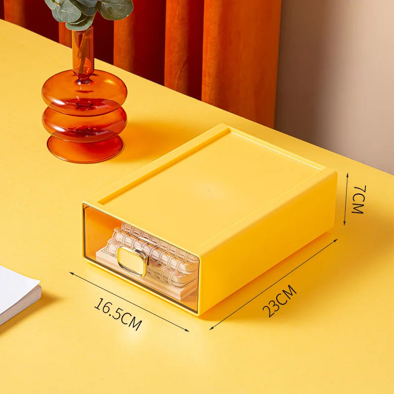 Desktop Storage Box Drawer Type Desk Stationery Organizer Plastic Container Bedroom Jewerly Boex Dressing Table Makeup Case