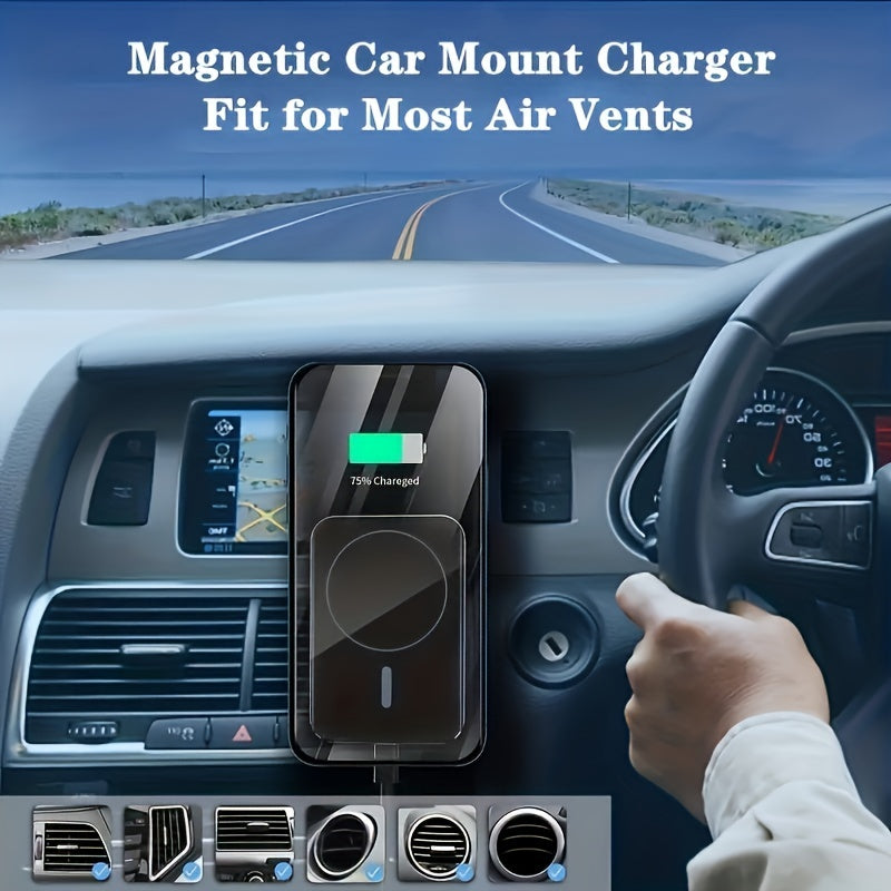 Car Mobile Phone Charger 15W Fast Charging Mobile Phone Holder With Magnetic Suction Function