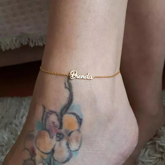 Charm Customed Name Anklet Bracelet Foot Handmade Letter Alphabet Anklets for Women Bohemian Beach Jewelry Valentine's Day Gifts
