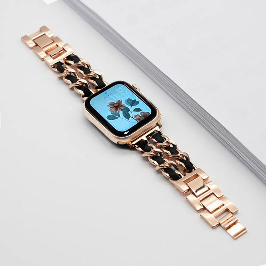 Strap For Apple Watch Ultra 49mm Band chain 45mm 41mm 38 42mm 40 44mm Bracelet Steel luxury iWatch series 8 7 6 se 5 4 3 Correa